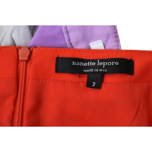 Women's Nanette Lepore Red Drop Waist Dress 2 - Picture 7 of 11